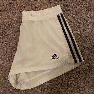 White adidas athletic shorts